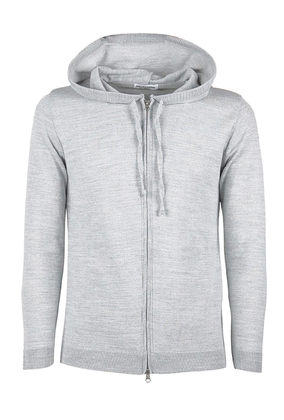 Maglia manica lunga Giacca con zip Felpa in Maglia con cappuccio - GRIGIO