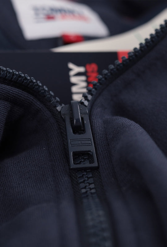 Felpa Uomo Tommy Jeans Felpe Tinta Unita Invernale Zip e cappuccio - BLU