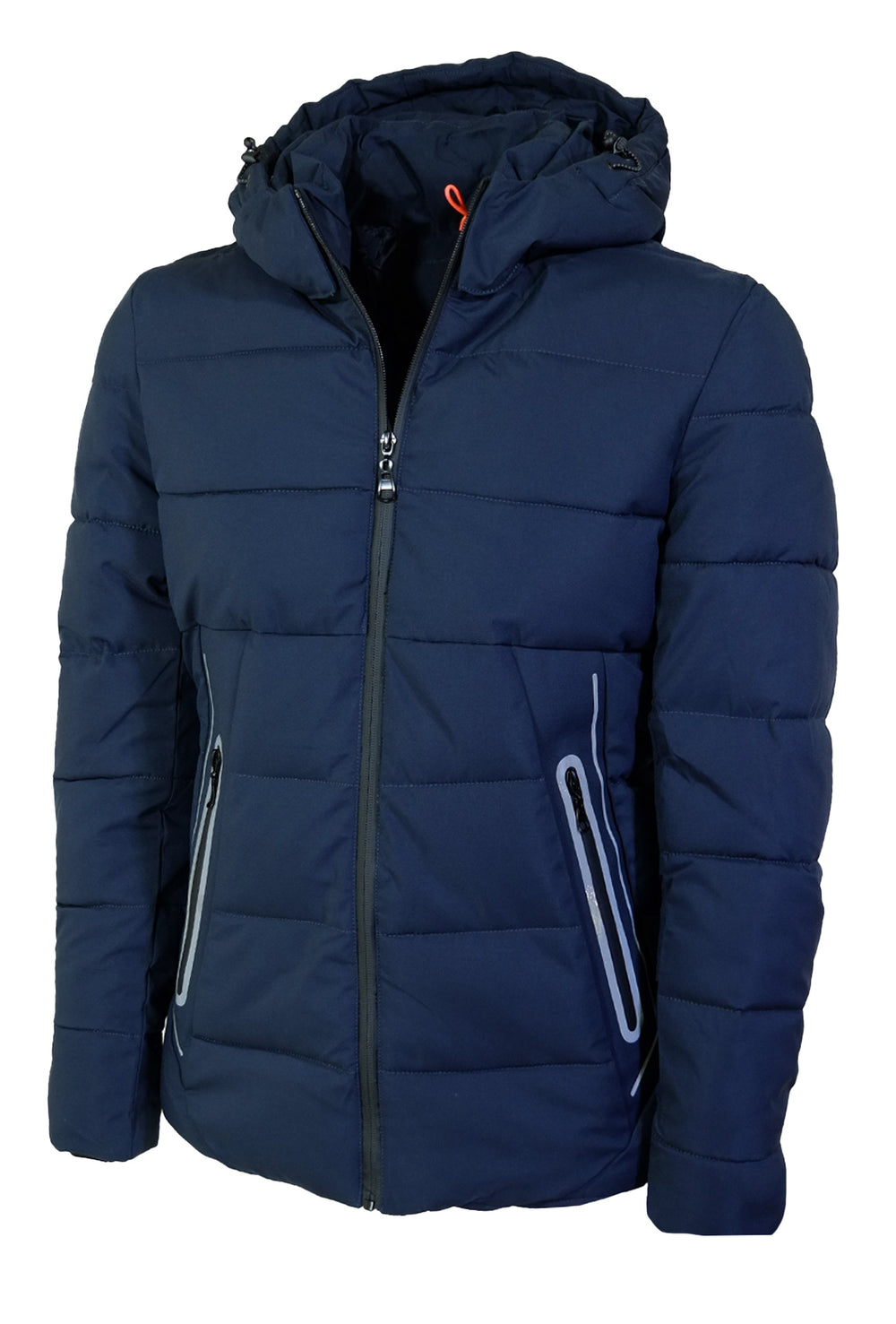Giubbotto Uomo con Cappuccio Smontabile modello invernale, giubbino blu Dresserd