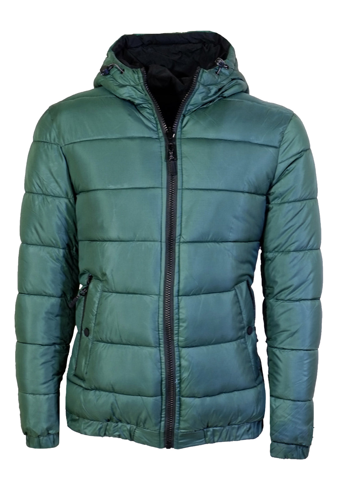 Giubbotto Uomo Dresserd Double Face Giubbino con Cappuccio - VERDE