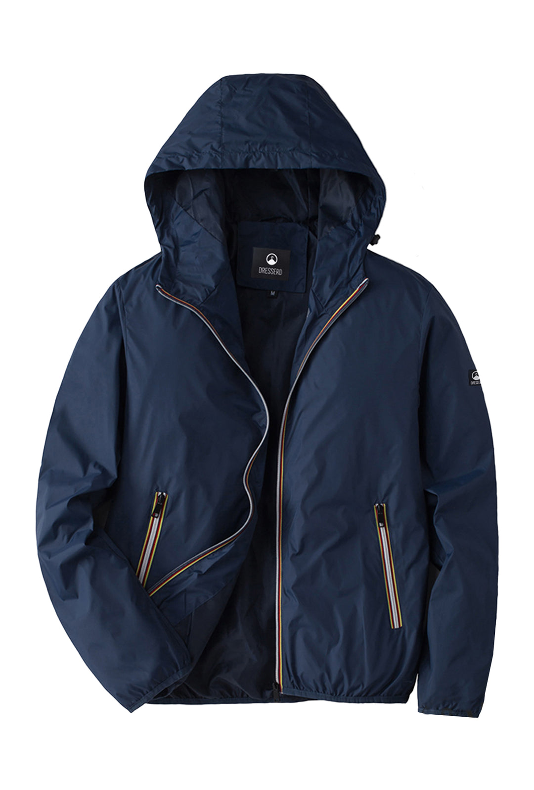 Giubbotto Uomo Leggero Slim Fit con Cappuccio e cerniera colorata Giubbotti Dresserd Moda - BLU