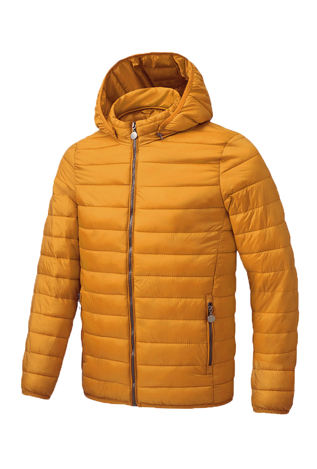 Giubbotto Uomo Piumino 100 Grammi Cappuccio Smontabile semi Slim Fit Giubbino Dresserd - GIALLO