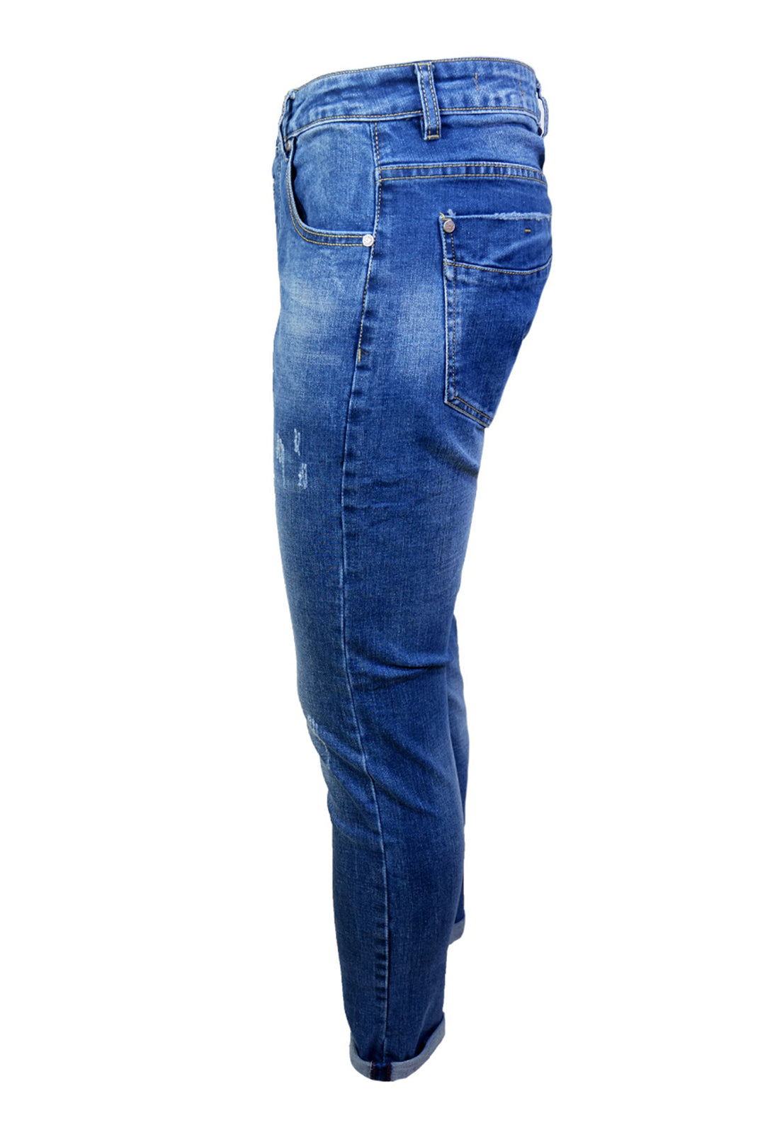 Jeans Uomo Dresserd Modello Elasticizzato Con Chiusura Bottoni Slim Fit Gampa Stretta Pantaloni Lunghi