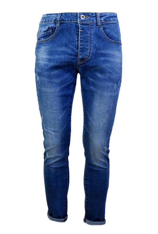 Jeans Uomo Dresserd Modello Elasticizzato Con Chiusura Bottoni Slim Fit Gampa Stretta Pantaloni Lunghi