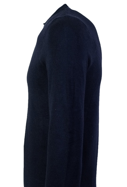 Maglia Uomo Manica lunga Maglioncino serafino trama lavorata Maglie invernali Dresserd - NERO