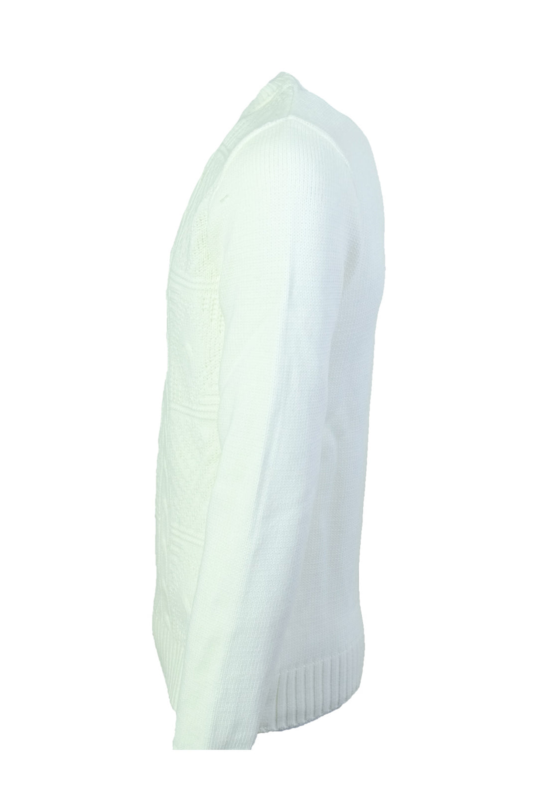 Maglia Uomo Invernale Dresserd Maglione girocollo trama lavorata - BIANCO
