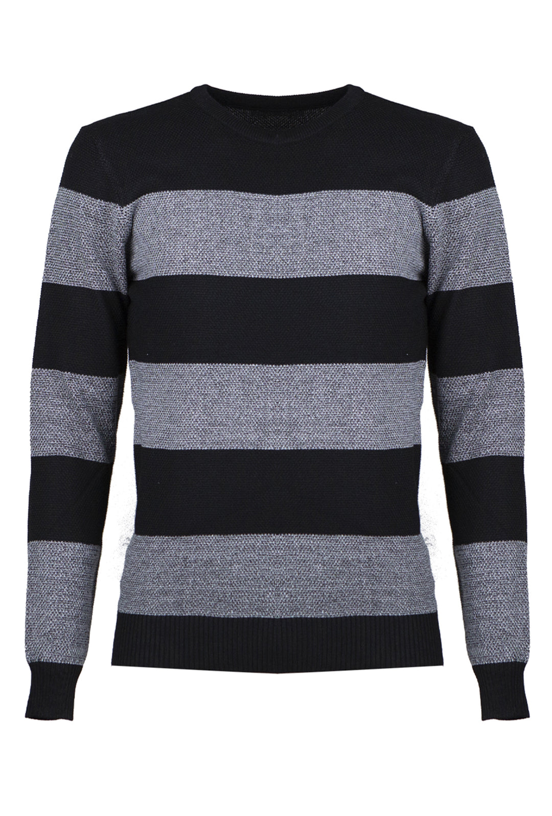 Maglia Uomo trama Rigata Maglione girocollo Dresserd - NERO