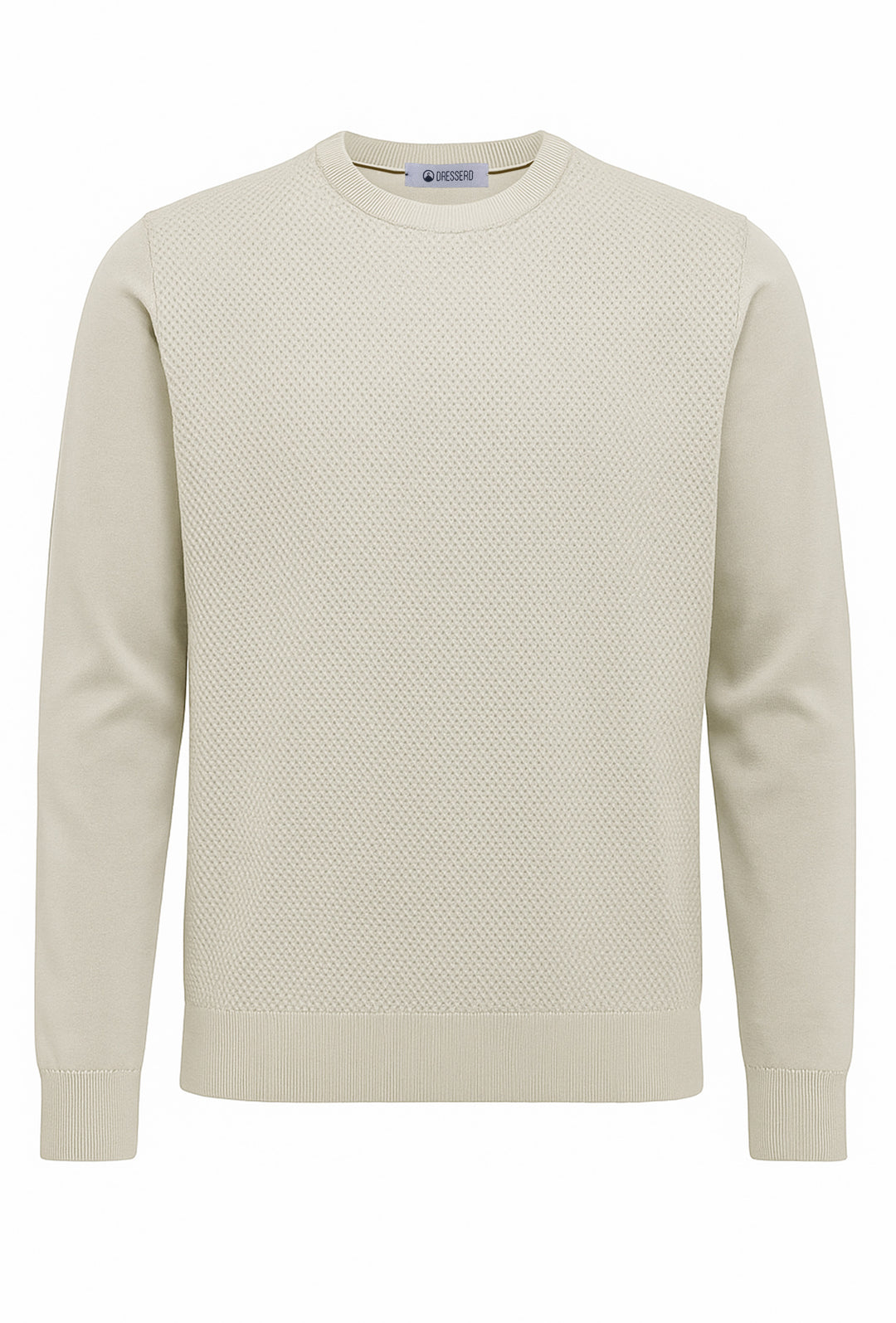 Maglioncino uomo trama lavorata con toppe - BEIGE CHIARO