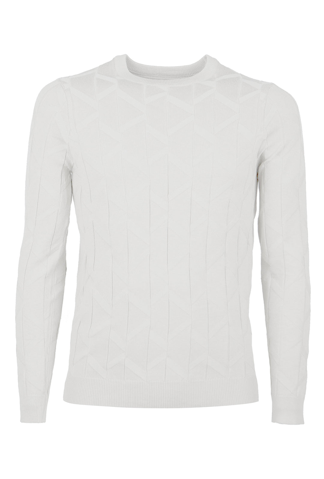 Maglia Uomo Dresserd Trama Lavorata Maglioncino manica lunga in viscosa - BIANCO
