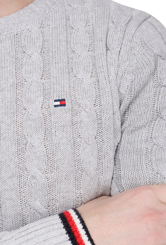 Maglione Uomo Tommy Hilfiger con Trecce - GRIGIO
