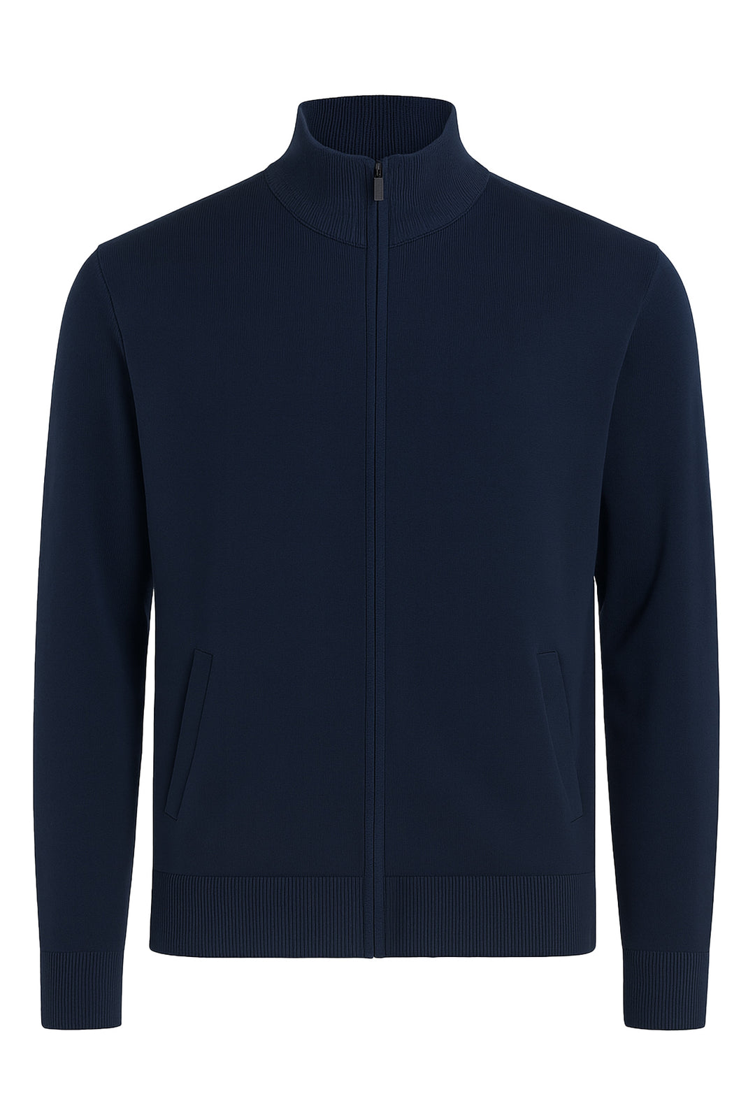 Maglioncino uomo Full Zip in viscosa pesante con tasche - BLU