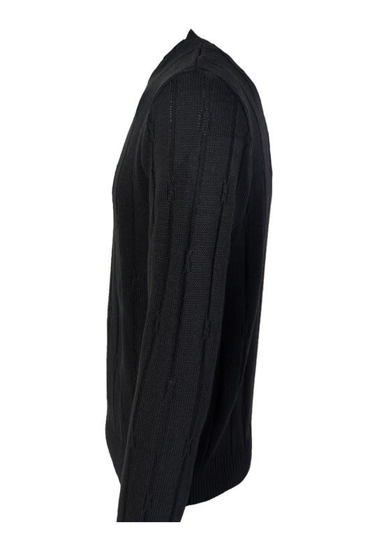Maglia Uomo Maglioncino Dresserd girocollo invernale semi slim fit - NERO