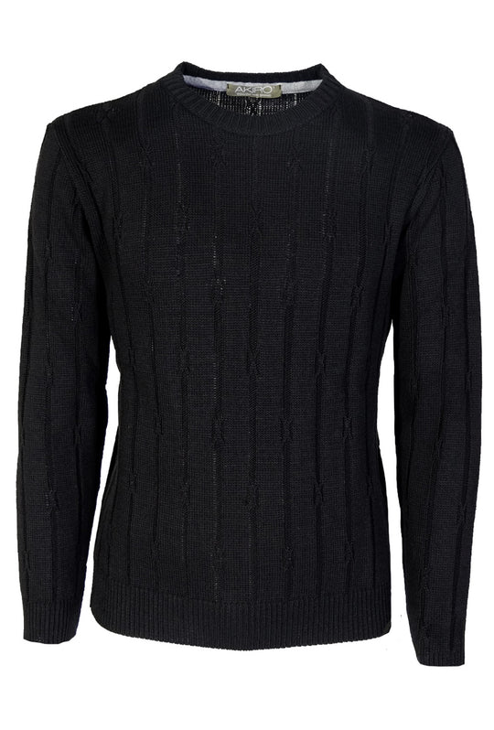 Maglia Uomo Maglioncino Dresserd girocollo invernale semi slim fit - NERO