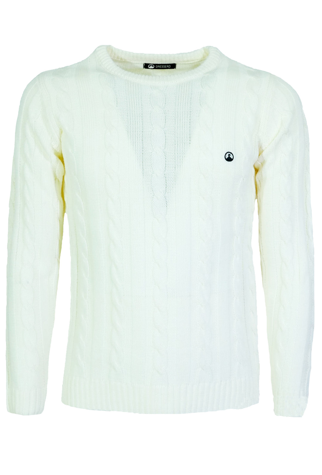 Maglione Uomo con Trecce Dresserd in lana girocollo uomo, Maglie invernali - BIANCO