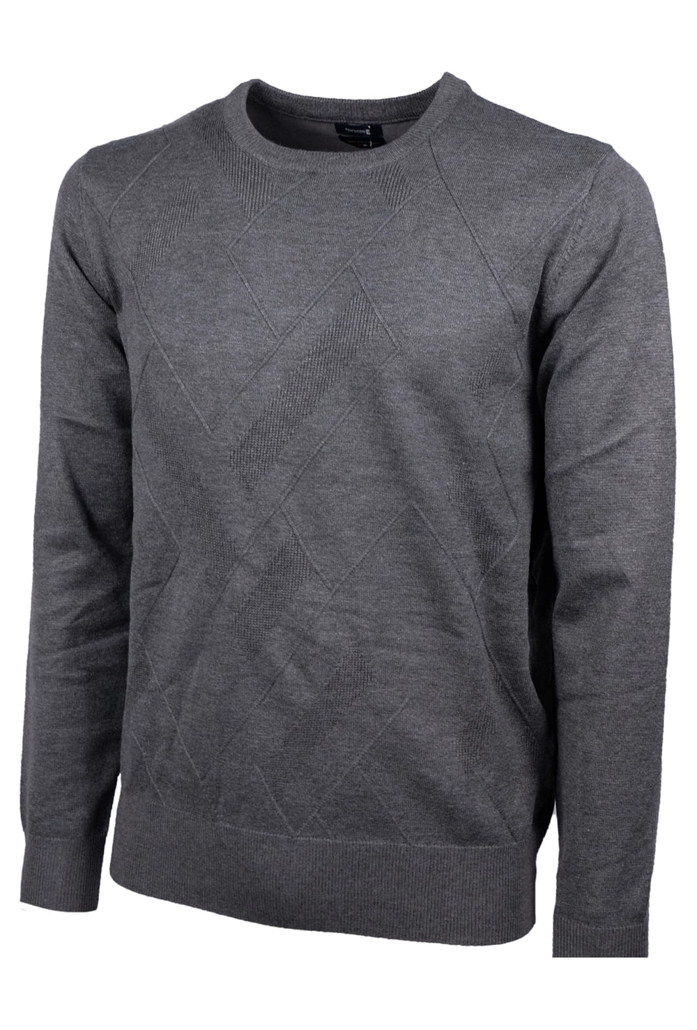 Maglione Uomo Viscosa Pesante Trama lavorata Maglia manica lunga girocollo Dresserd - GRIGIO