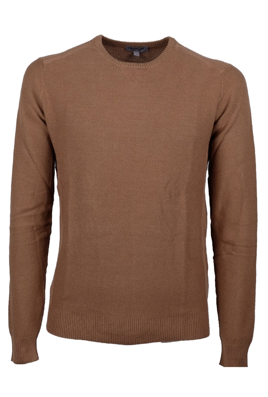 Maglioncino Uomo in Viscosa Maglia girocollo trama lavorata Dresserd - CAMMELLO