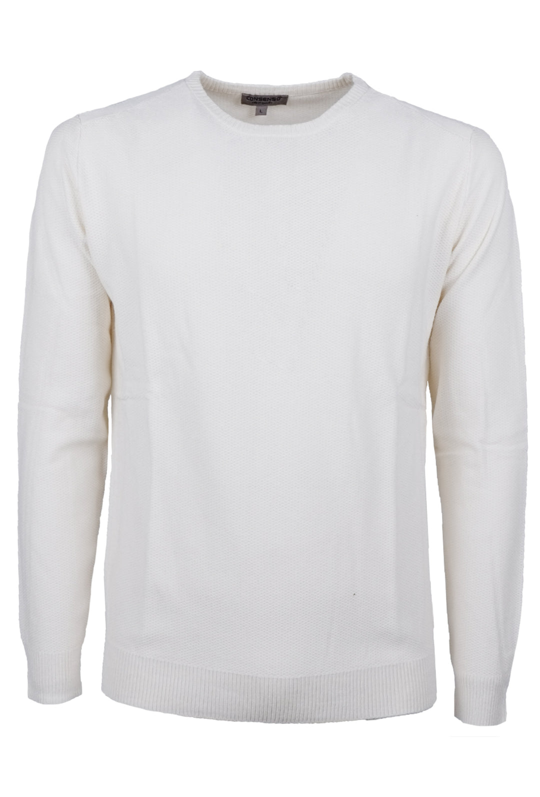 Maglioncino Uomo in Viscosa Maglia girocollo trama lavorata Dresserd - BIANCO