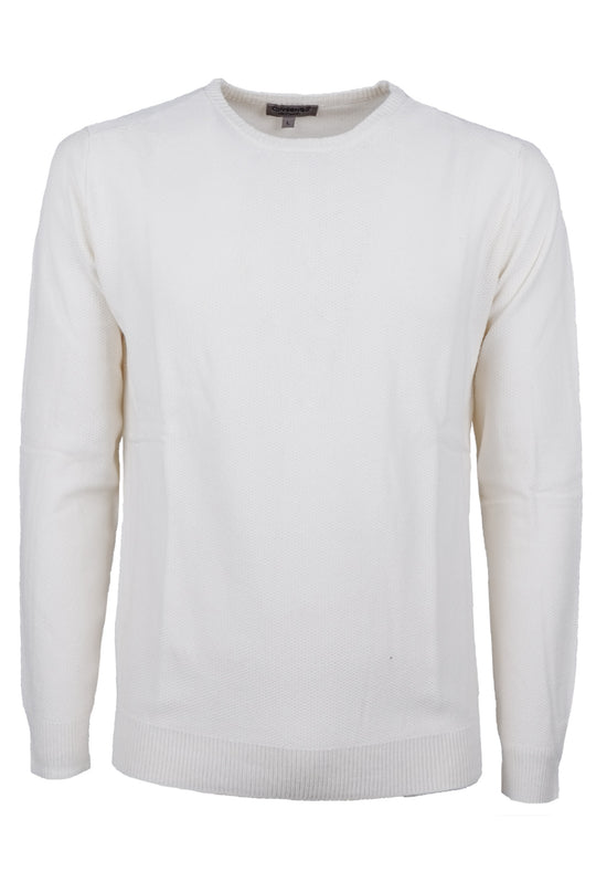 Maglioncino Uomo in Viscosa Maglia girocollo trama lavorata Dresserd - BIANCO
