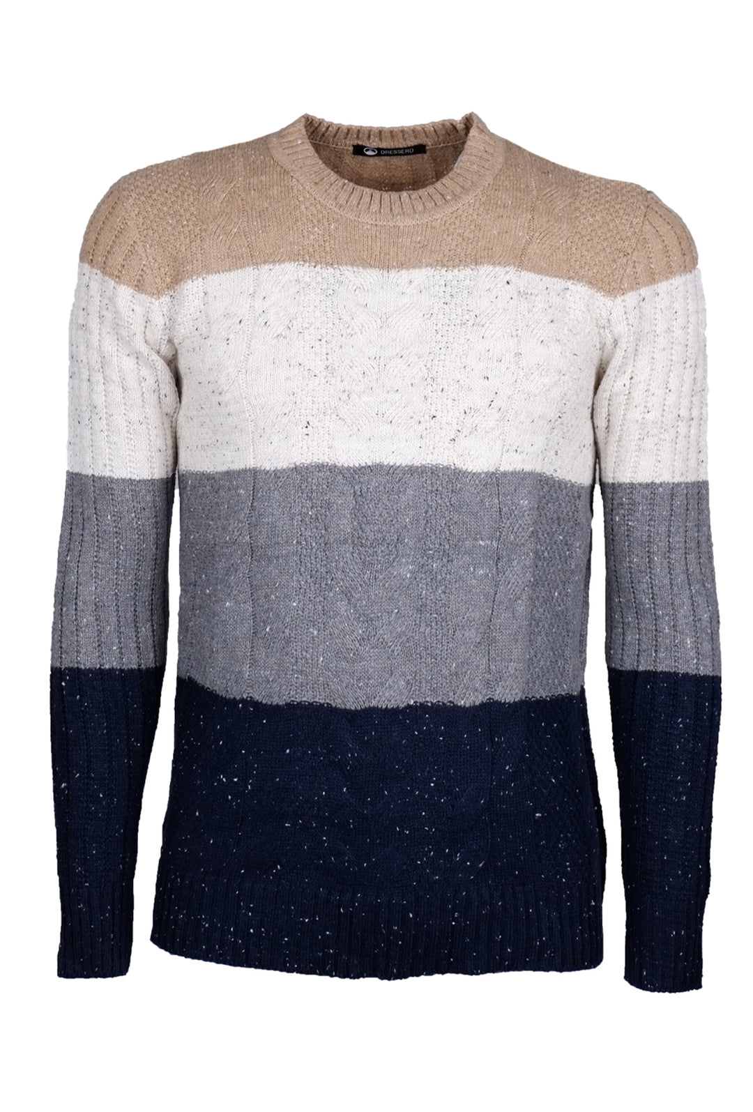 Maglia Uomo Girocollo invernale Maglione fantasia Dresserd - BEIGE