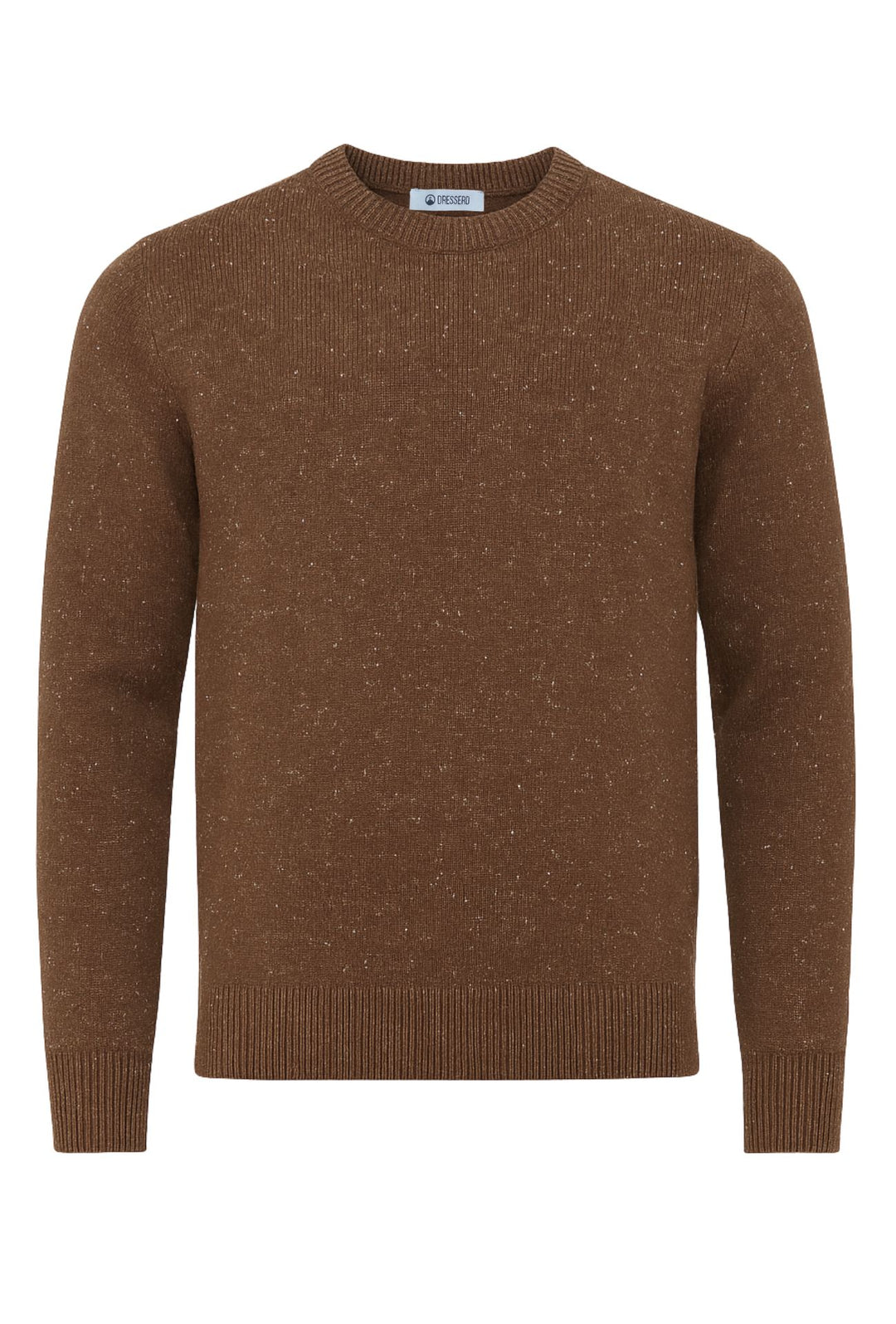 Maglione uomo dresserd in lana mélange girocollo invernale - MARRONE