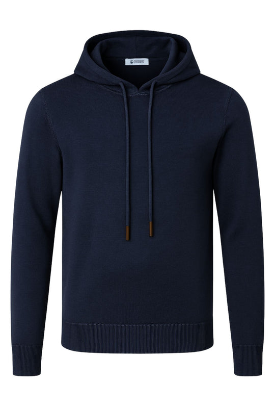 Maglione uomo con cappuccio maglia modello felpa invernale dresserd - BLU