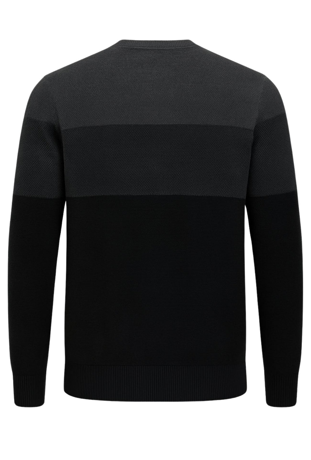 Maglione uomo girocollo Trama lavorata, semi slim fit - NERO