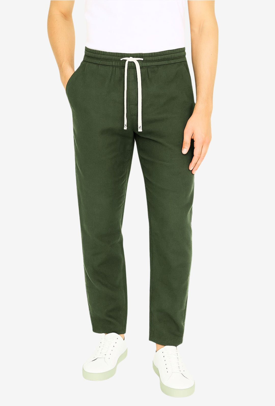 Pantalone Uomo in Lino e Cotone Pantalaccio - VERDE MILITARE
