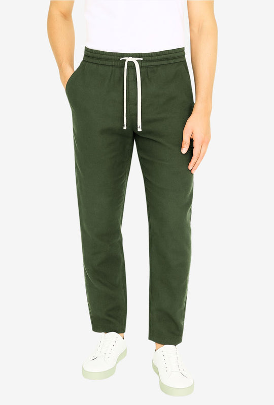 Pantalone Uomo in Lino e Cotone Pantalaccio - VERDE MILITARE