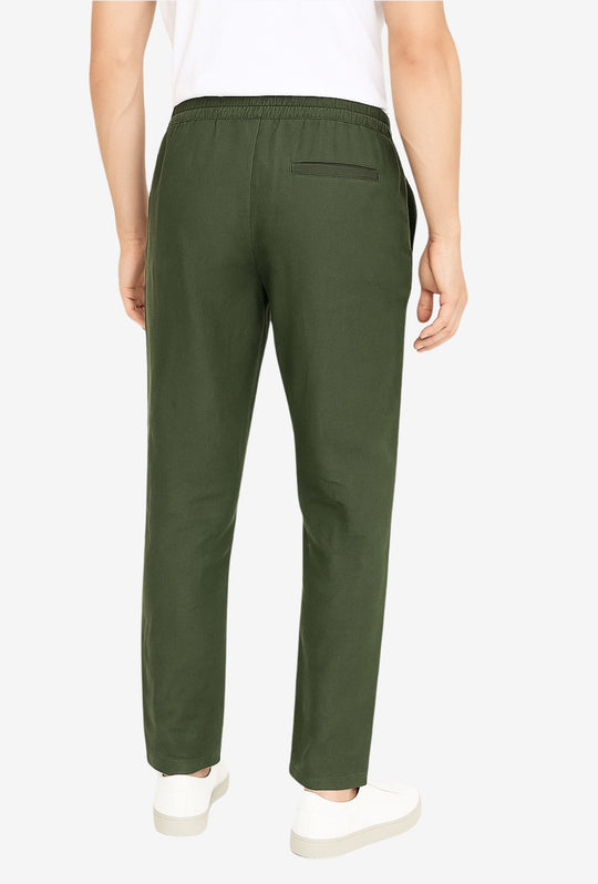 Pantalone Uomo in Lino e Cotone Pantalaccio - VERDE MILITARE