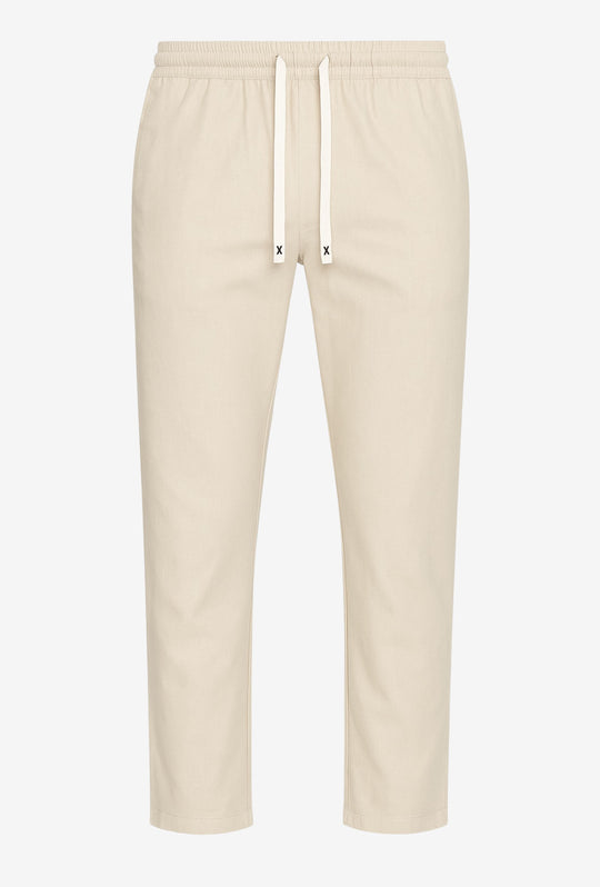 Pantalone Uomo in Lino e Cotone Pantalaccio - BEIGE