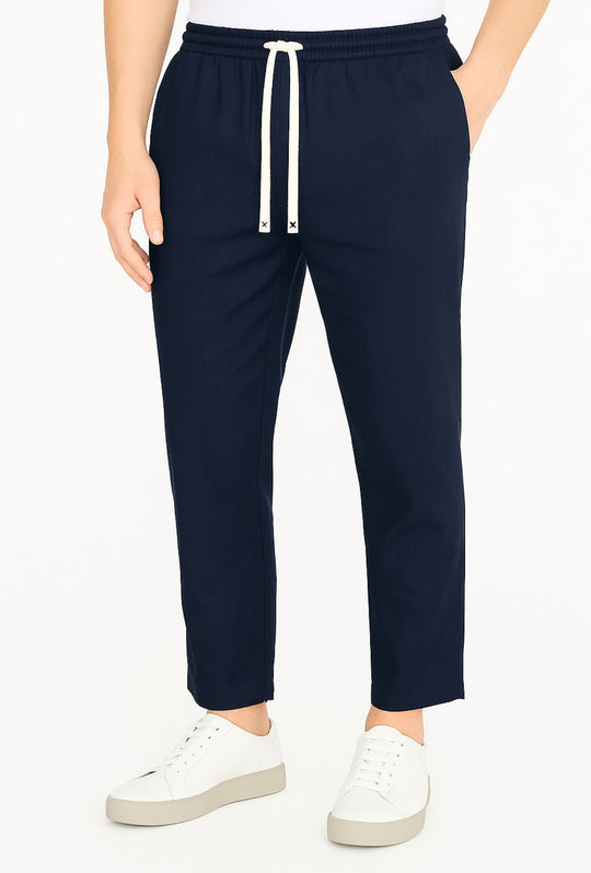 Pantalone Uomo in Lino e Cotone Pantalaccio - BLU