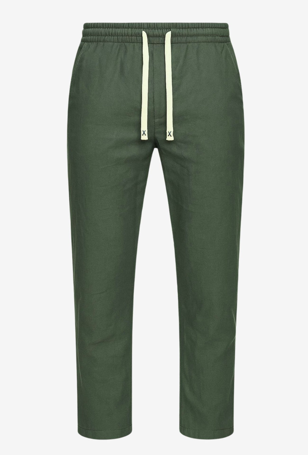 Pantalone Uomo in Lino e Cotone Pantalaccio - VERDE MILITARE