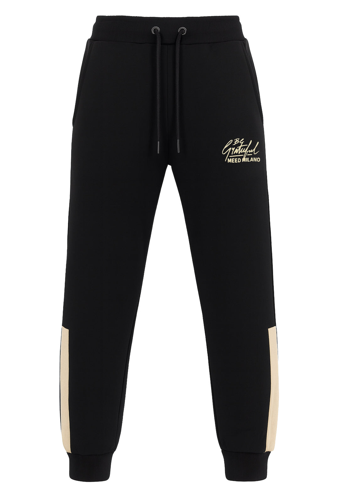 Pantaloni Tuta uomo con banda a contrasto fitness dresserd - NERO