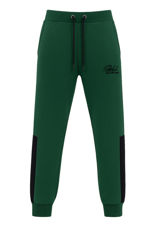 Pantaloni Tuta uomo con banda a contrasto fitness dresserd - VERDE