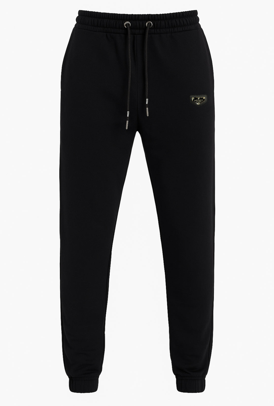 Pantalone di tuta in punto milano pantalone con patch cucito - NERO
