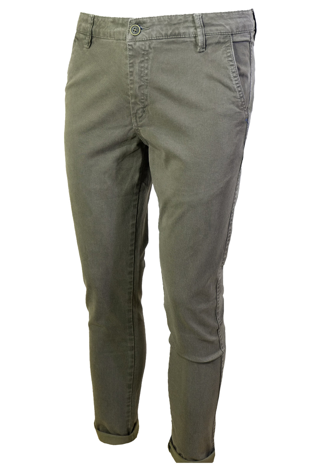 Pantalone Uomo Cotone Invernale Microstampato Tasca America Pantaloni Gamba stretta Dresserd - BEIGE SCURO