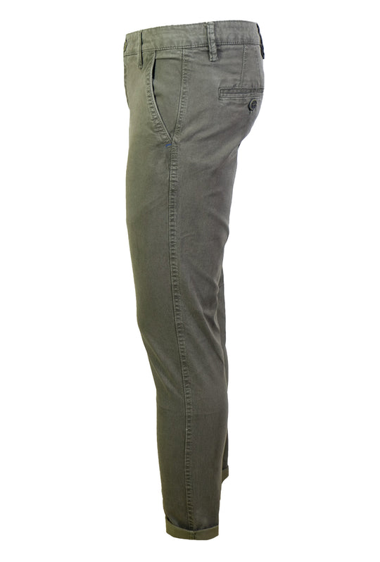 Pantalone Uomo Cotone Invernale Microstampato Tasca America Pantaloni Gamba stretta Dresserd - BEIGE SCURO