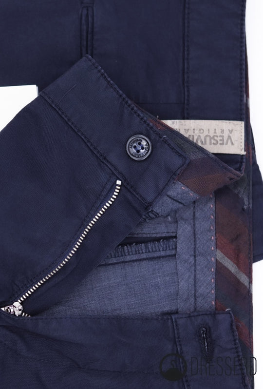 Pantalone Uomo Cotone Leggero Made in Italy Slim Fit Gamba stretta Dresserd - BLU
