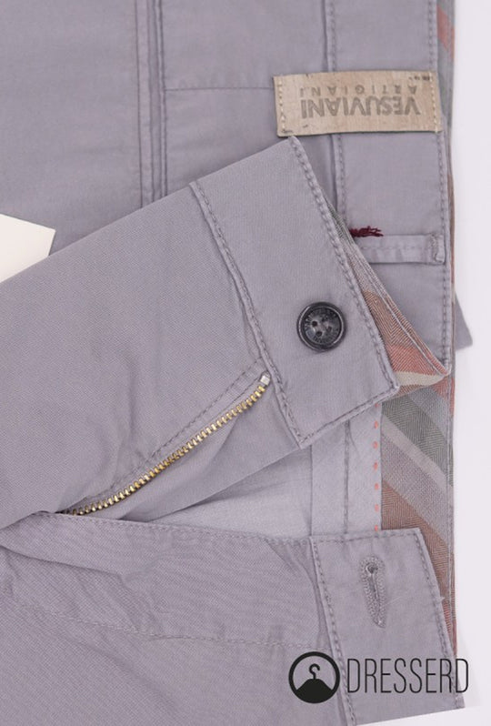 Pantalone Uomo Cotone Leggero Made in Italy Slim Fit Gamba stretta Dresserd -  GRIGIO
