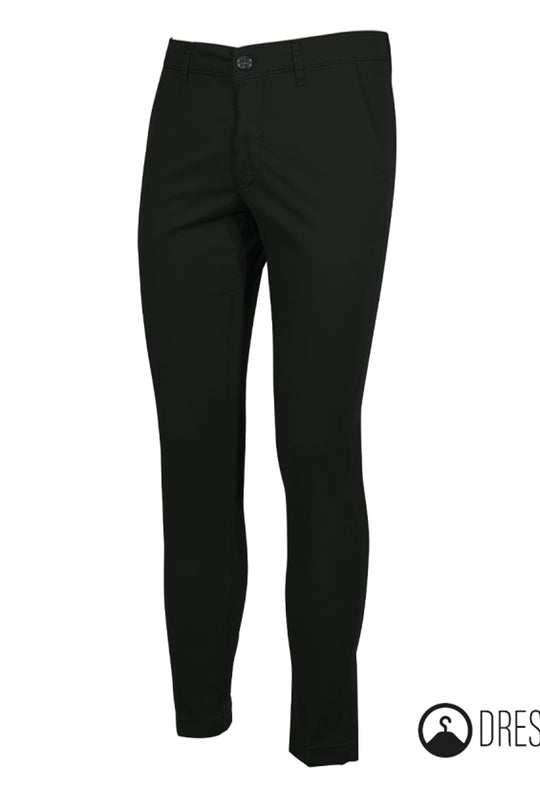 Pantalone Uomo Cotone Leggero Made in Italy Slim Fit Gamba stretta Dresserd - NERO