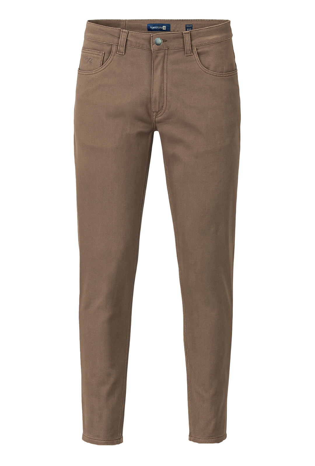 Pantalone Uomo 5 Tasche in gabardina stretch invernale - FANGO