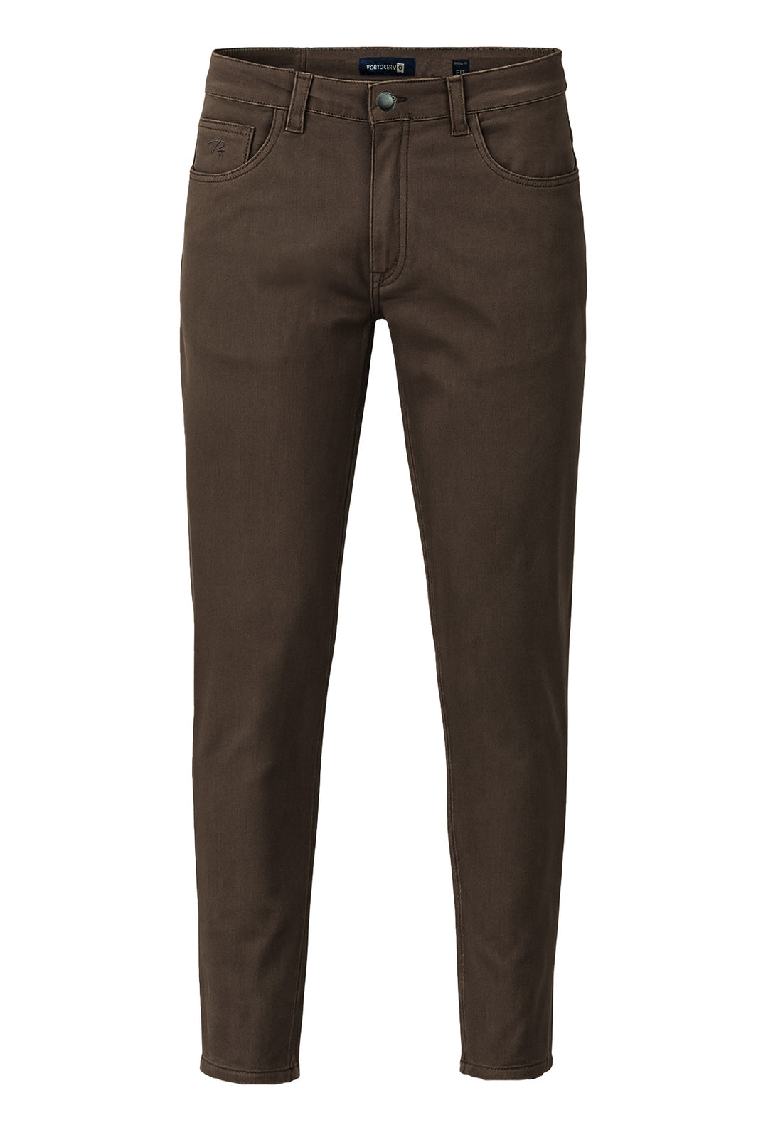 Pantalone Uomo 5 Tasche in gabardina stretch invernale - MARRONE