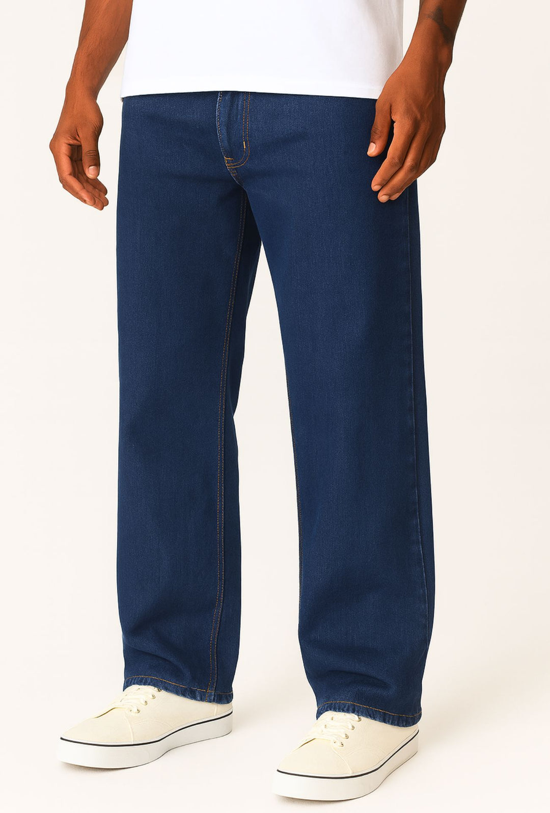Pantalone Jeans Regular fit in tela fissa fondo ampio
