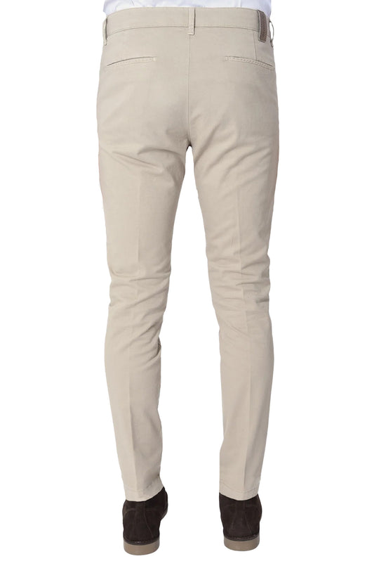 Pantalone Uomo Cotone Leggero Made in Italy Slim Fit Gamba stretta Dresserd -  BEIGE