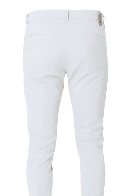 Pantalone Uomo Cotone Leggero Made in Italy Slim Fit Gamba stretta Dresserd - BIANCO