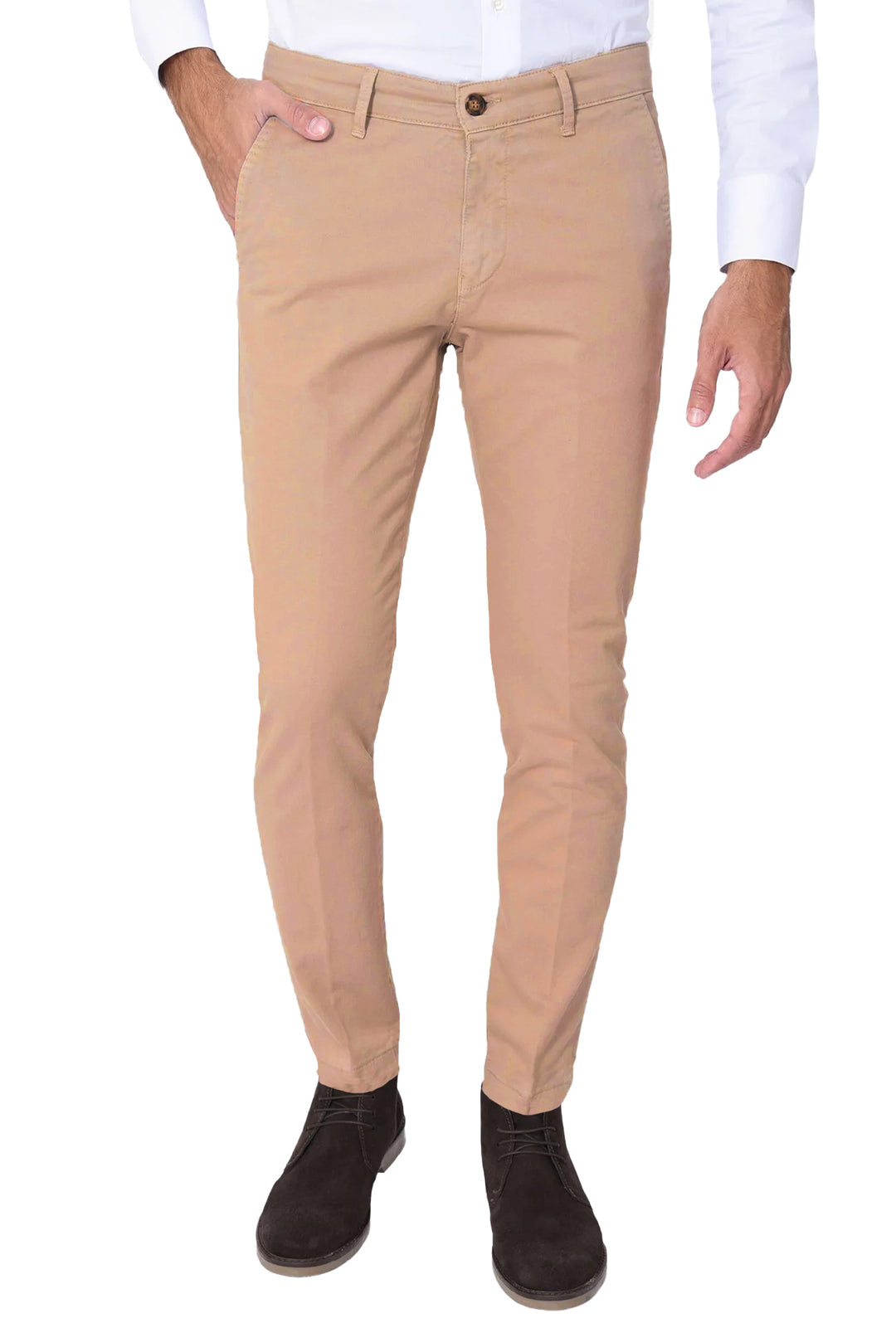 Pantalone Uomo Cotone Leggero Made in Italy Slim Fit Gamba stretta Dresserd -  BISCOTTO