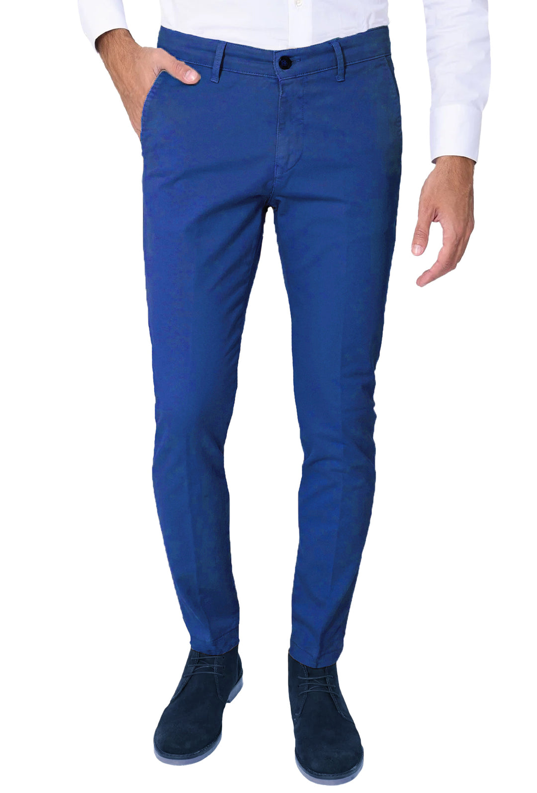 Pantalone Uomo Cotone Leggero Made in Italy Slim Fit Gamba stretta Dresserd - AVIO