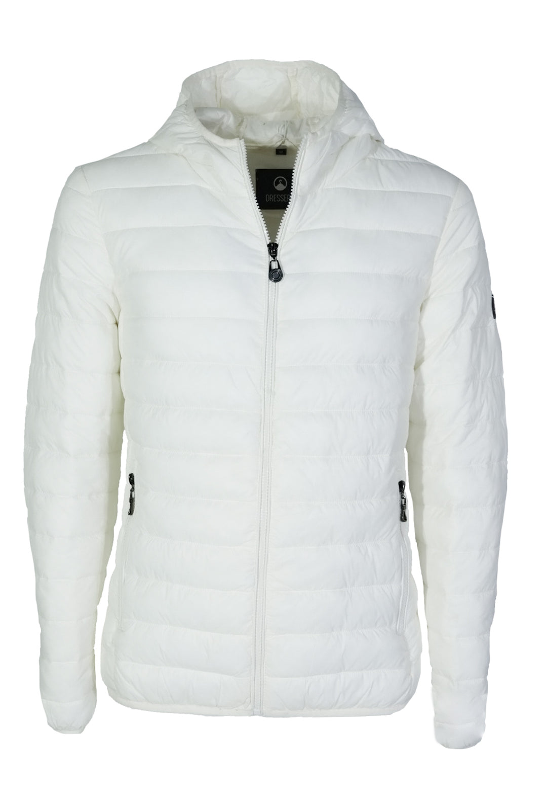 Giubbotto Uomo 100 Grammi con Cappuccio Piumino Leggero Semi slim Fit con Cappuccio Giubbino Dresserd Moda - BIANCO