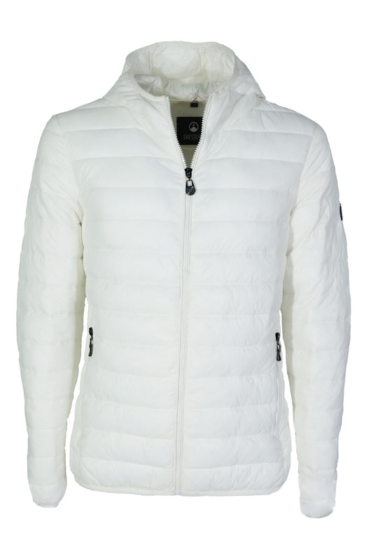 Giubbotto Uomo 100 Grammi con Cappuccio Piumino Leggero Semi slim Fit con Cappuccio Giubbino Dresserd Moda - BIANCO