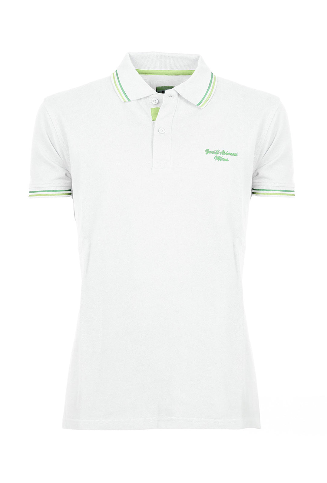 Polo Uomo Baci&Abbracci in Piquet Contrasti Fluo Maglia mezza manica Dresserd - BIANCO